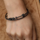 Black Rings Silver Bracelet